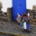 Peruvian woman with her kids